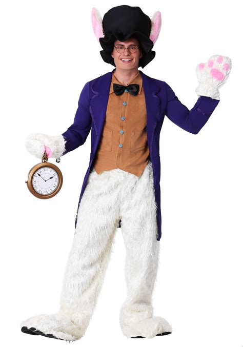 adult white rabbit costume|mad hatter white rabbit costume.